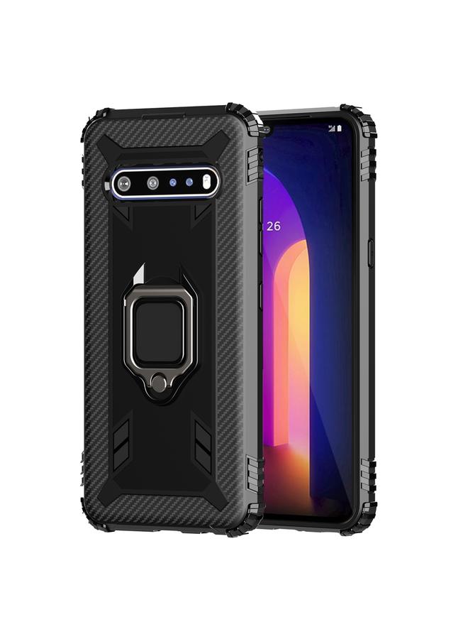 The Bros Case For LG V60 & V60 ThinQ Carbon Fiber Protective Case with 360 Degree Rotating Ring Holder