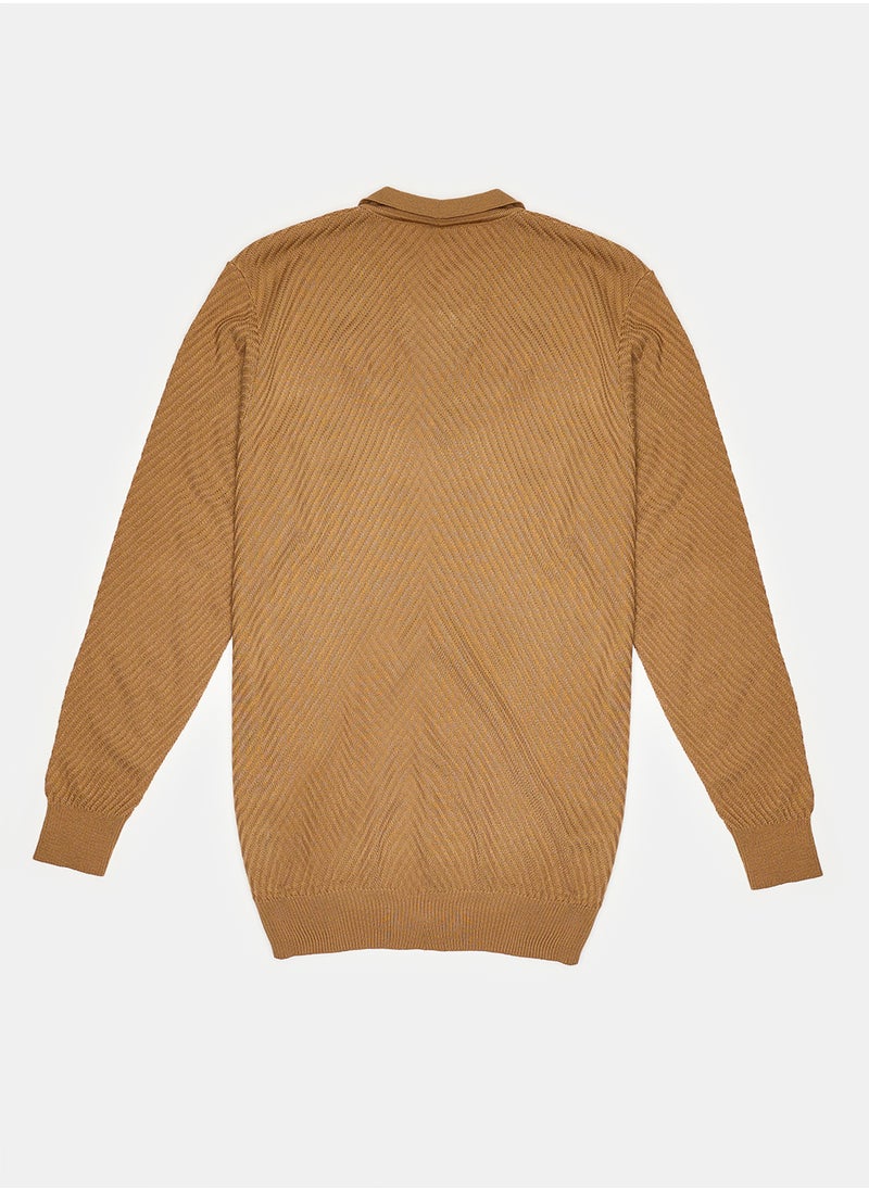 Coup - Quarter Zip Brown Pullover - Image 1