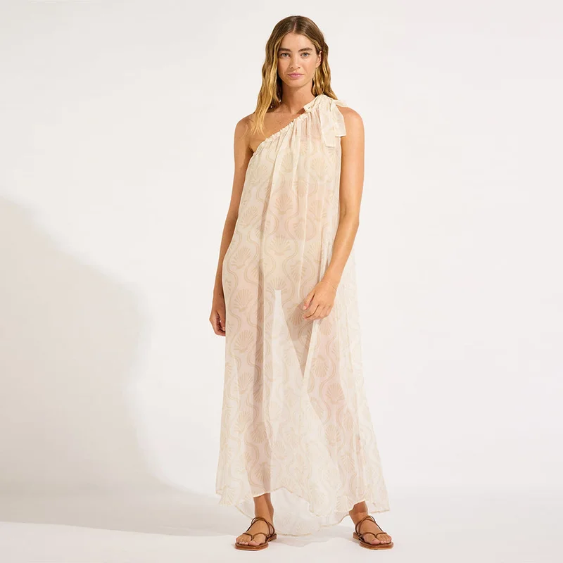 Seafolly  Luna One Shoulder Maxi Kaftan - Women for Women | Best Price UAE