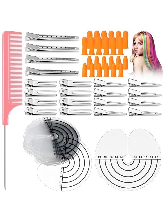 Romooa 183 Pcs Heat Guards Set, 150 Single Hole Round Heat Guards Spacer Hair Template with Measurements Comb 20 Hair Clips 12 Glue Finger Protector PVC Fusion Glue Protector for Hair Extension - Image 1