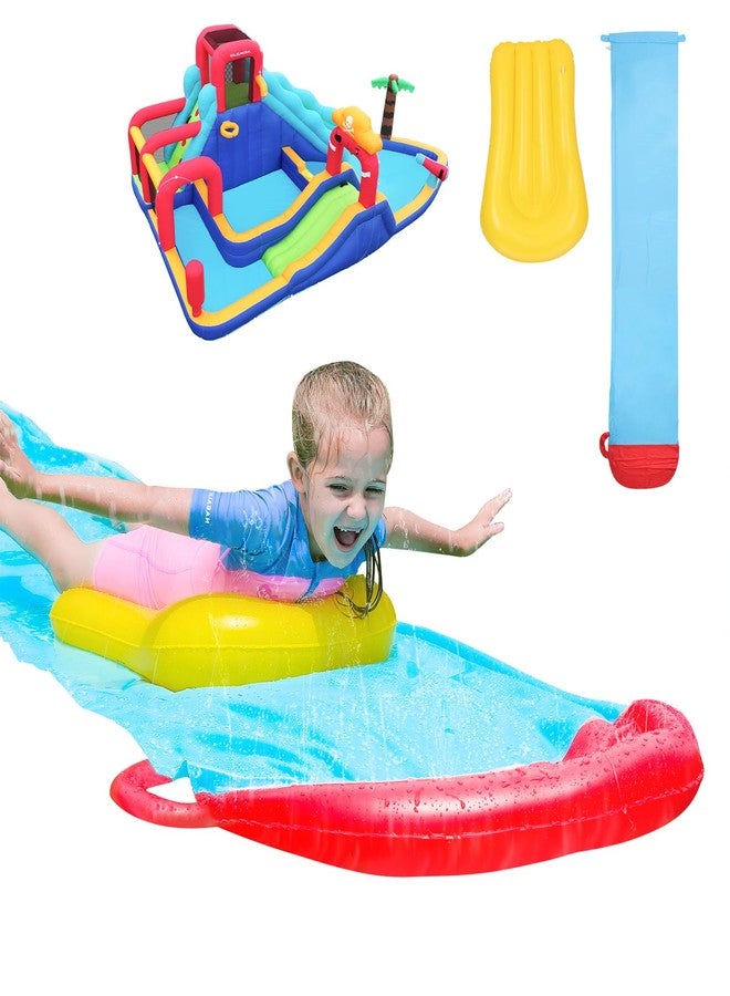 ELEMARA 19.1 ft Inflatable Water Slide，24.8" Bodyboard & Advanced Sprinkler System Splash Pool for Backyard，Outdoor Water Park Summer Fun for Kids, Teens - Image 2