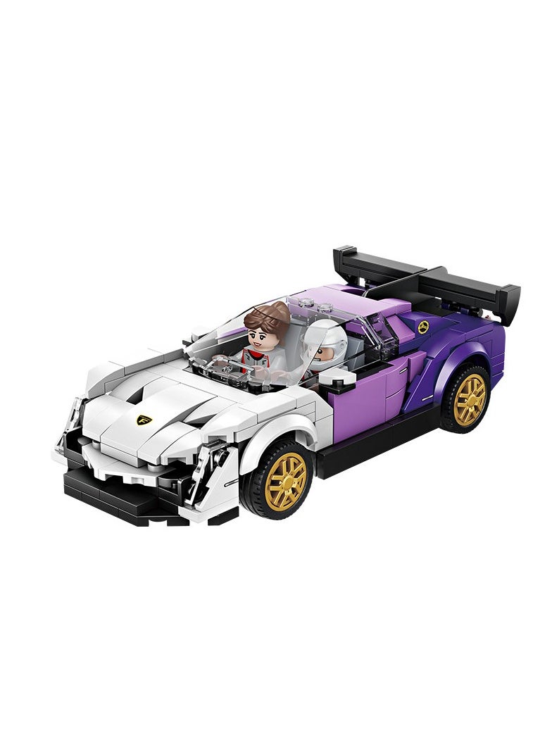 PINGAO Racing Car Building Blocks Set - 1 Player - Ages 6+ - DIY Construction Toy - Pull Back Function - Light & Sound Effects - 269 PCS 