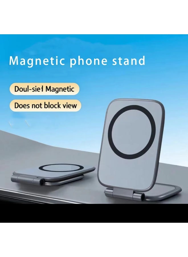 مدعّم هاتف مغناطيسي مزدوج - حامل هاتف رفيع جدًا قابِل للطي، متوافق مع ماج سيف وآيفون 17/16/15/14/13/12/11 برو ماكس وسامسونج وشياومي - Image 4