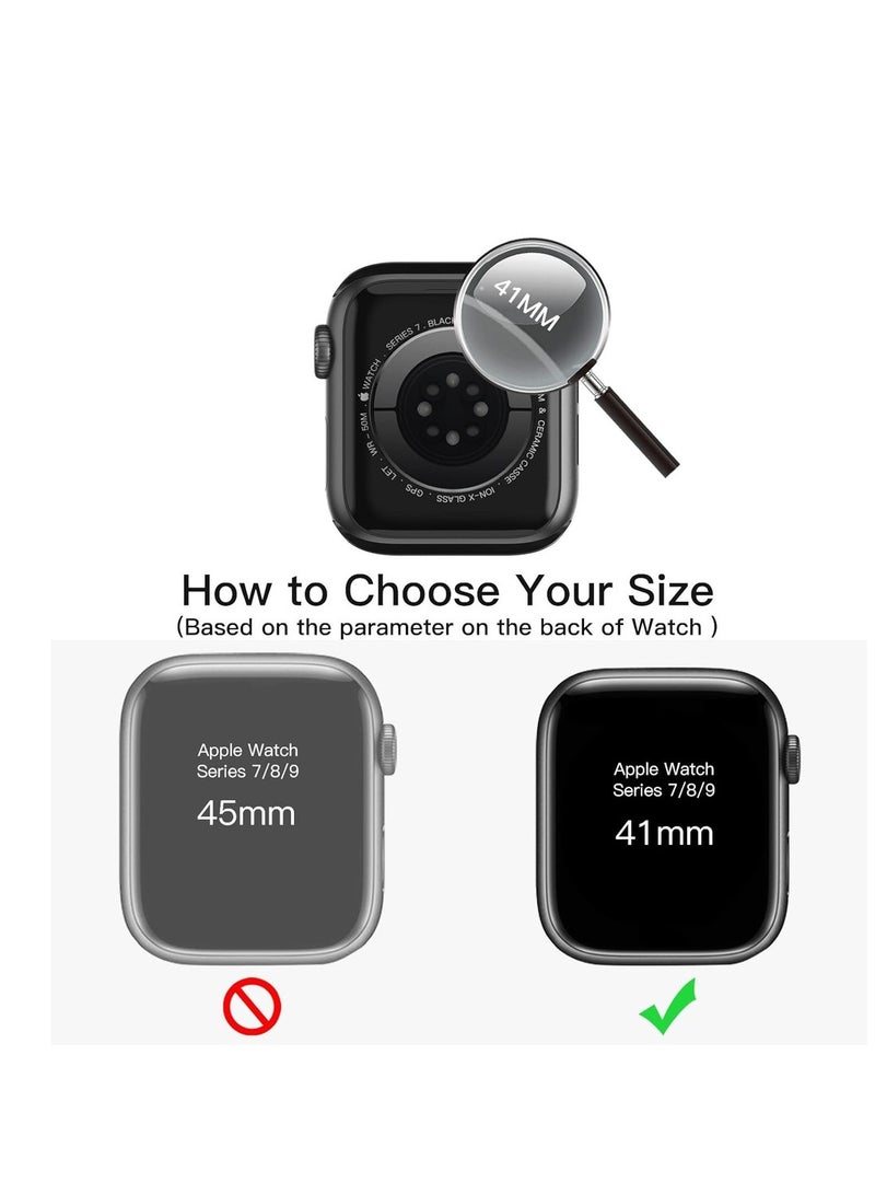Case With Screen Protector For Apple Watch Series 9 8 7 41mm Overall Protective Cover Built-in Tempered Glass Film High Sensitivity 2 Pack (Clear) - Image 3