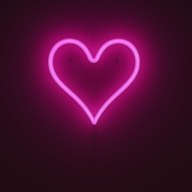 Horoof Home ضوء حائط نيون LED على شكل قلب وردي من هروف هوم - Image 1