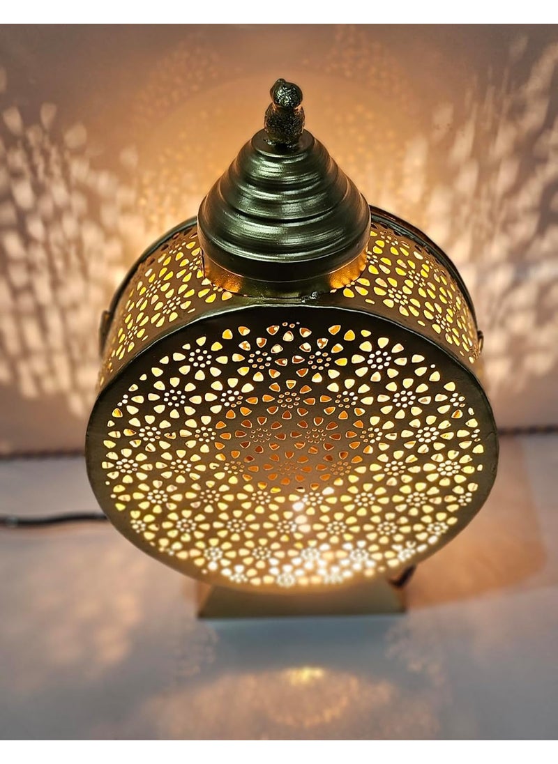 R.R.V. INTERNATIONAL RRV INTERNATIONAL Decorative Electric Moroccan StyleAroma Oil Burner Diffuser for Home Fragrance with 10ml Aroma Oil_ R 1993 Golden  - Image 1