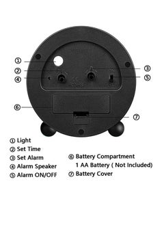 SYOSI Alarm Clock, 4 inch Super Silent Non Ticking Small Clock with Night Light, Battery Operated, Simply Design, for Bedroom, Bedside, Desk  - Image 4