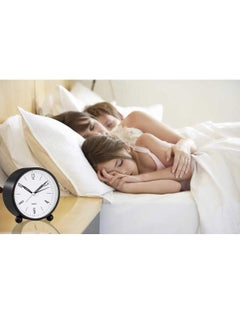 SYOSI Alarm Clock, 4 inch Super Silent Non Ticking Small Clock with Night Light, Battery Operated, Simply Design, for Bedroom, Bedside, Desk  - Image 2