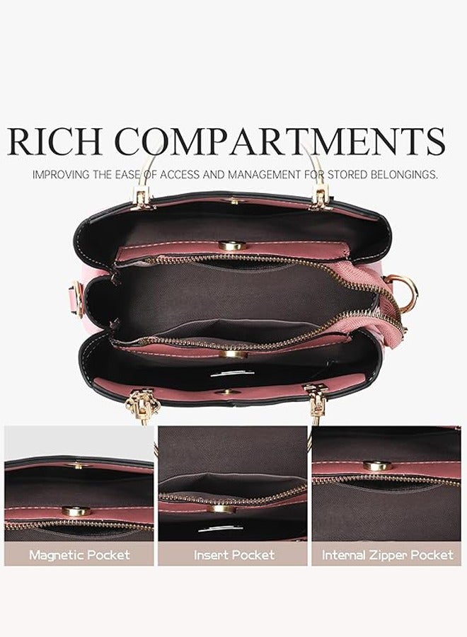 Women's Bag Large Capacity Pink & Blue Colorblock, Shoulder & Crossbody Bag for Women Girls, Trendy and Stylish Tassel Handbag, Special gift - Image 4