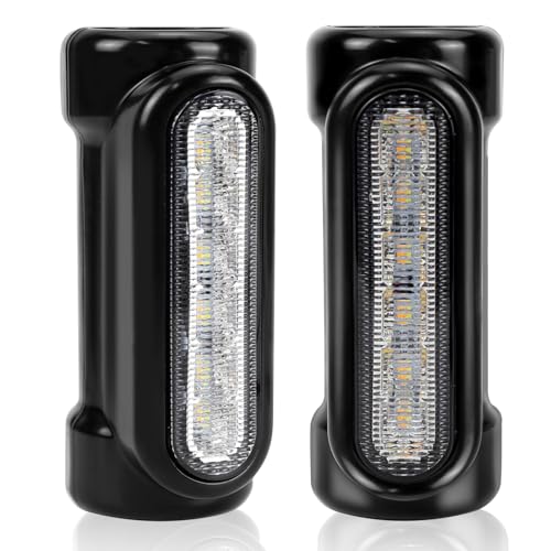 OPL5 Motorcycle Highway Bar Lights Switchback Driving Lights Led Amber Turn Signals White Driving RGB Atmosphere LED Crash Bar Lights for 1-1/4 inch Crash Bars Touring Bikes Motorcycle Lights (Black) - Image 1