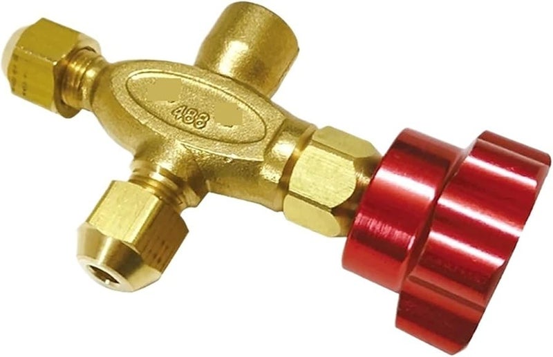 صمام نحاسي ثلاثي الاتجاه، مقياس غاز التبريد، طاولة، مقياس سائل التكييف، الحجم 466 - Image 1