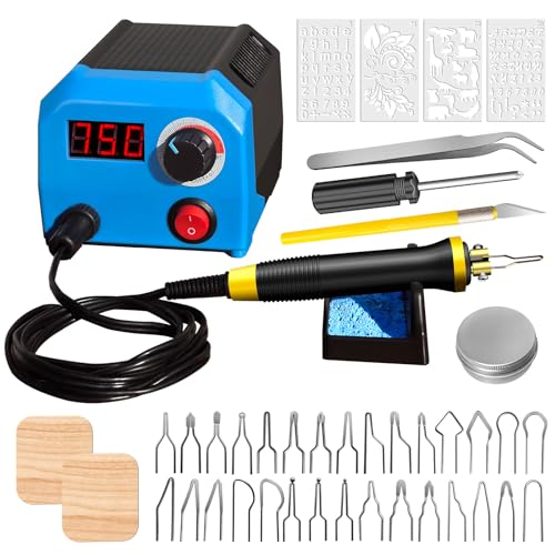 FIRElood LH55-1 wood burning kit,wood burning tool,digitally adjustable temperature wood burner kit,professional wood burner tool kit for adults beginners craft,pyrography pen (LH55-A pen) - Image 1