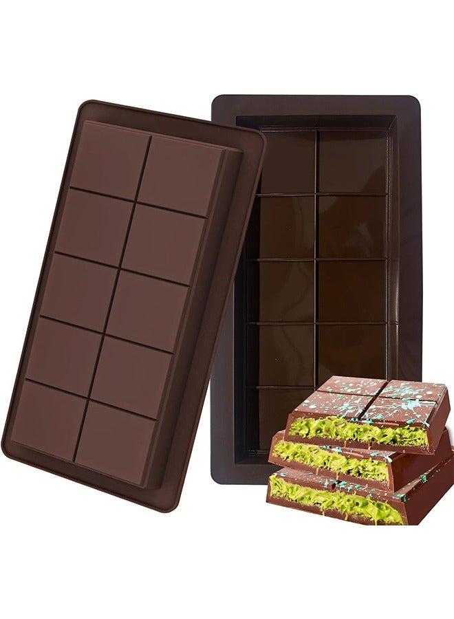 2 قوالب الشوكولاته عصا ، وتستخدم لملء شريط الشوكولاته مع قوالب كبيرة وسميكة سيليكون كتلة الشوكولاته العميقة - Image 1