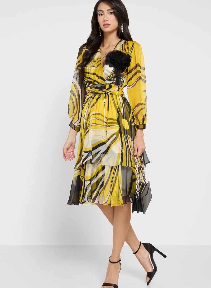 List Printed Tiered Dress - Image 4