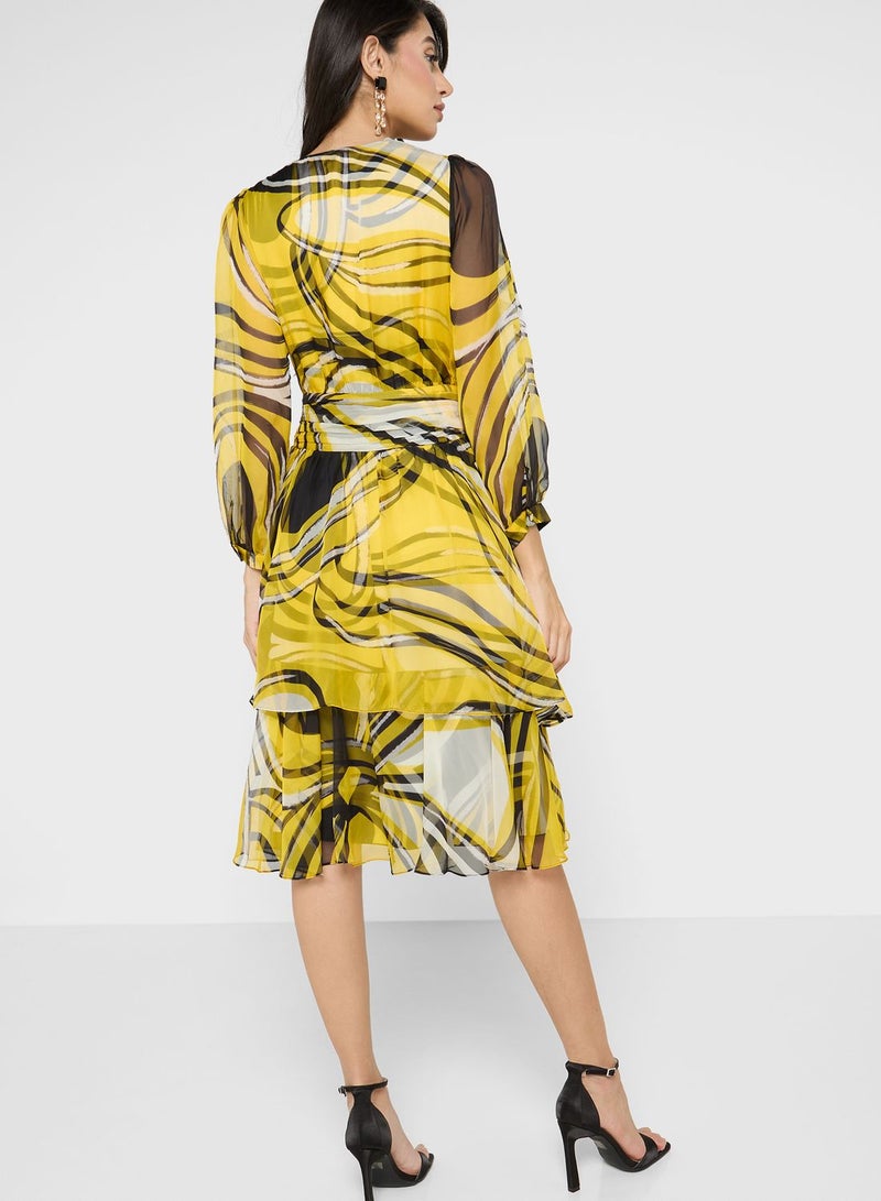 List Printed Tiered Dress - Image 2