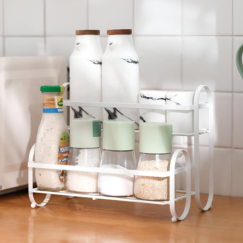 Genaric DOUBLE TIER SHELF - Transform your kitchen with the Double Tier Shelf Organizer, perfect for maximizing space while keeping your cooking essentials neatly organized and easily accessible.