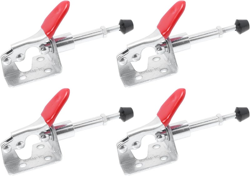 jojofuny 4pcs Fast Toggle Clamps Quick Release Horizontal Straight-line Action Clamping Tool for Woodworking and Cabinet Door Installation - Image 1
