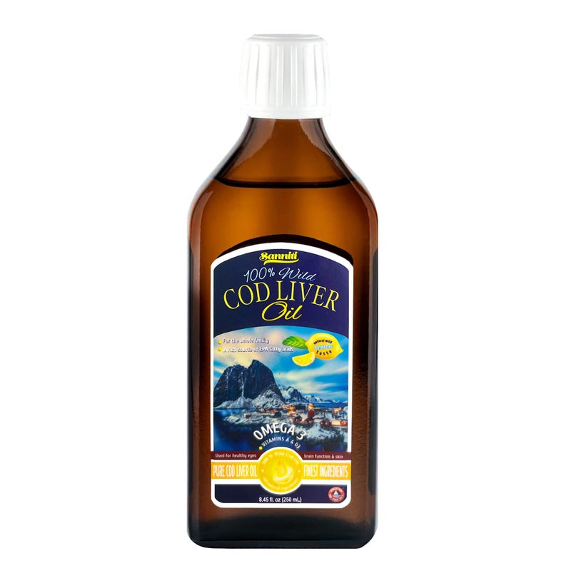 Sanniti Sanniti 100 Natural Cod Liver Oil 1081 mg Total Omega3 Fatty Acids Wild Caught Nordic 250 mL 84 oz Lemon 