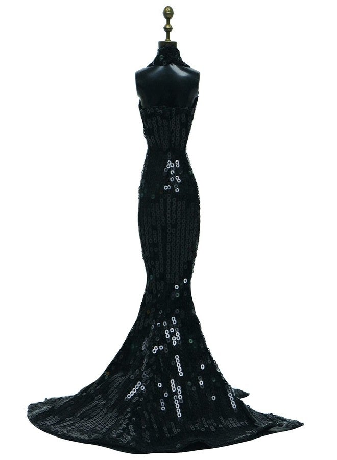 BLIJOLA Gorgeous Handmade Doll Dress, Doll Clothes Evening Gown with Sequin Fashion Show, Wedding Party Outfits for 11.5 inch Dolls Accessories (Black) - Image 4