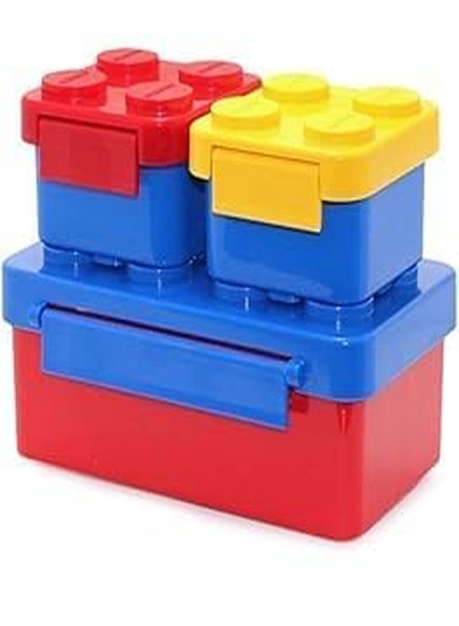 SHIVOM DIY Block and Bites Modular Snack and Brick Lunch Boxes for Children Toddler Kids to Go for Travel and Picnic (Non-Toxic Material Used Product) - Image 1