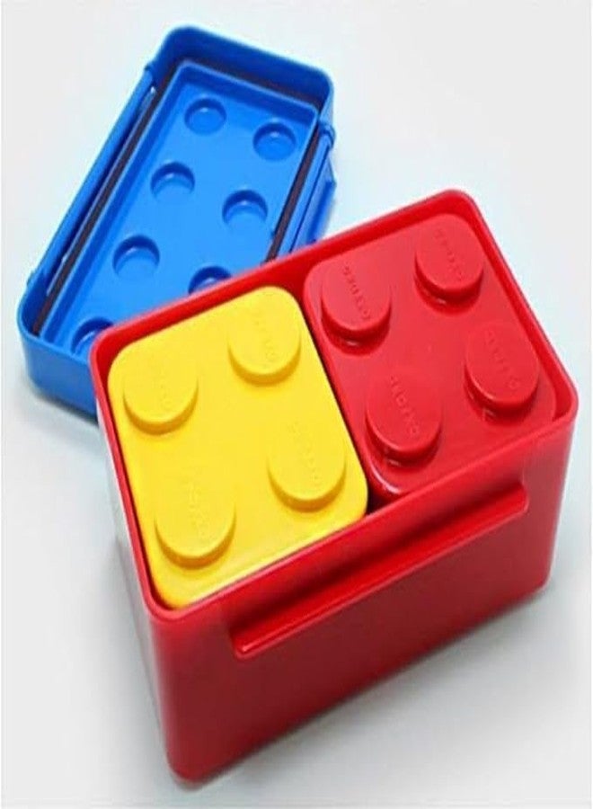 SHIVOM DIY Block and Bites Modular Snack and Brick Lunch Boxes for Children Toddler Kids to Go for Travel and Picnic (Non-Toxic Material Used Product) - Image 3
