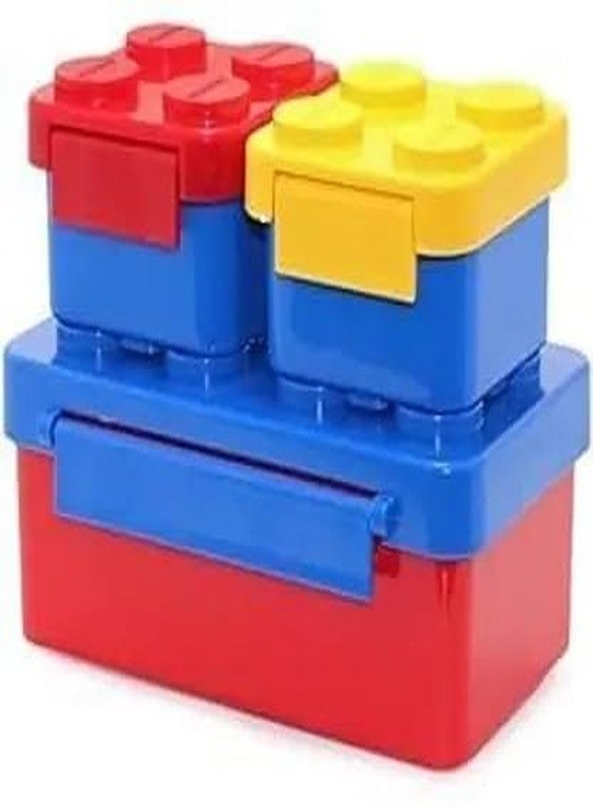 SHIVOM DIY Block and Bites Modular Snack and Brick Lunch Boxes for Children Toddler Kids to Go for Travel and Picnic (Non-Toxic Material Used Product) - Image 2
