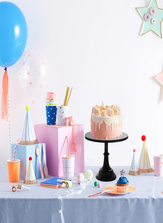 Vankcp 3 Pcs Black Cake Stand Set Round Metal Cake Display Stand 8/10/12 inch Dessert Table Decorations Cupcake Holder Round Cake Pedestal Stand Holder Plate for Wedding Birthday Party Anniversarie - Image 5