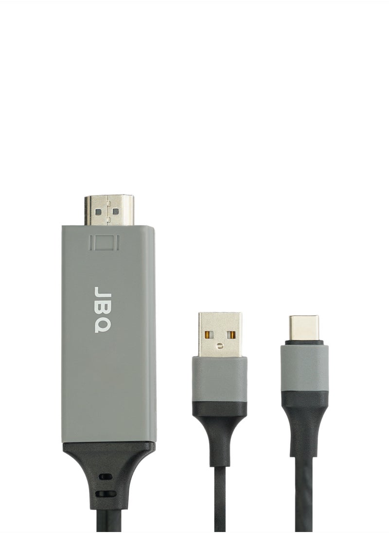 JBQ - Type C to HDMI Connector Cable For Video Playing And Charging 1800mm - Image 1