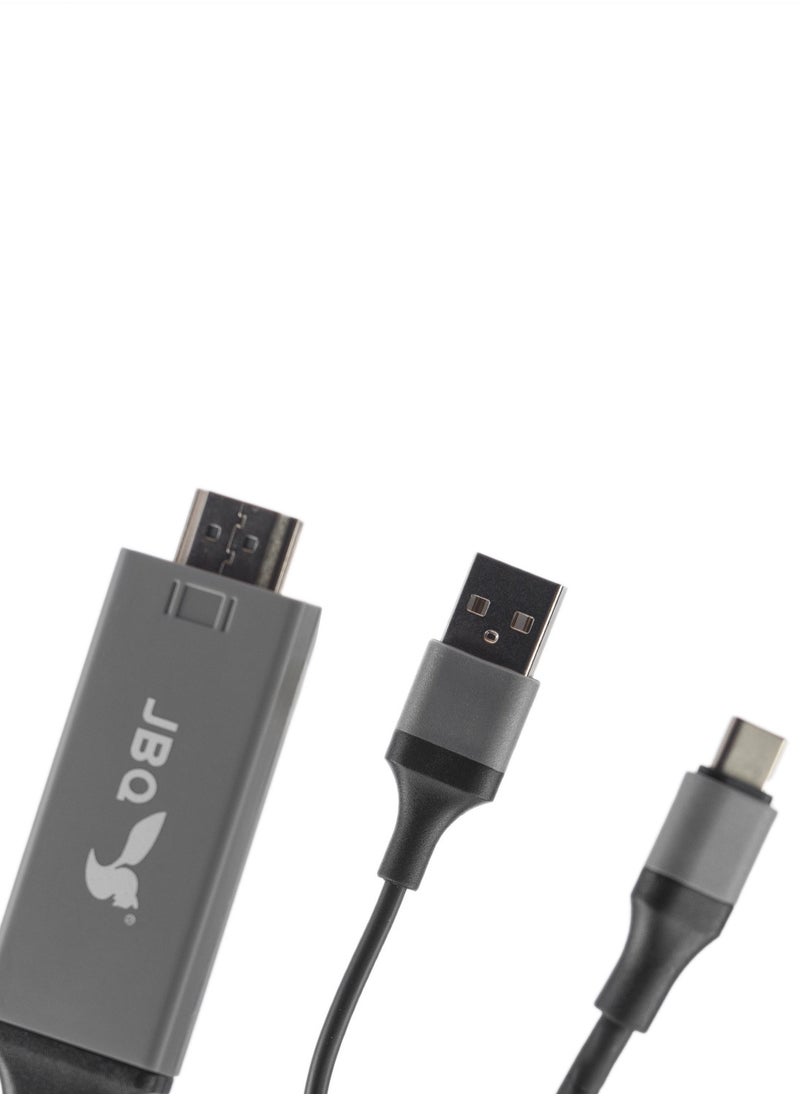 JBQ - Type C to HDMI Connector Cable For Video Playing And Charging 1800mm - Image 1