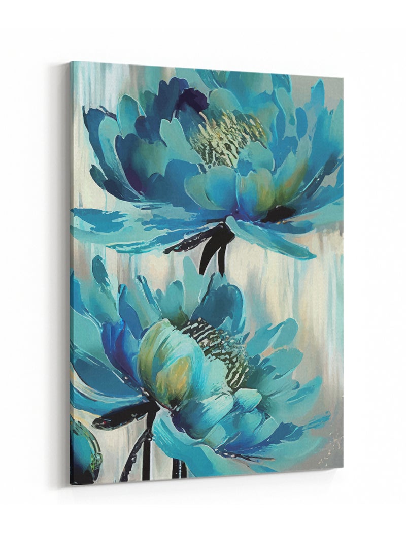 LOWHA Canvas Wall Art Stretched Over Wooden Frame with Flowers Abstract Painting - Image 4