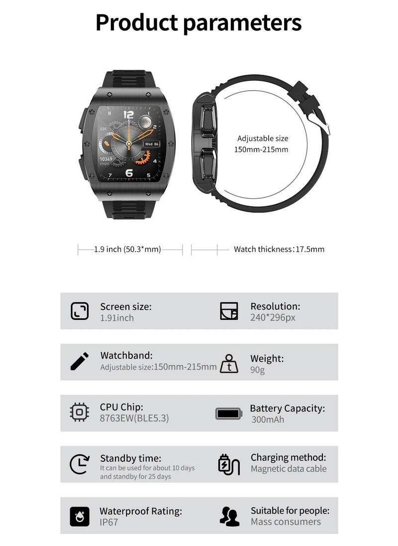 AROAQ - JM09 TWS Smart Watch Wireless Earphones 2 in 1 Bluetooth Call Earphones Music Playing Sports Fitness - Image 1