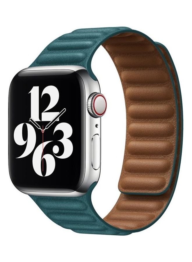 NIBEMINENT Replacement Strap Watchband For Apple Watch Series 7 41mm/6 & SE 5 4 40mm/3 2 1 38mm Peacock Green - Image 2