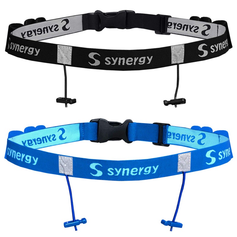 SYNERGY حزام أرقام يوم السباق من سينيرجي للجري/الترياتلون 2-Pack (أسود/أزرق 2-Pack) - Image 1