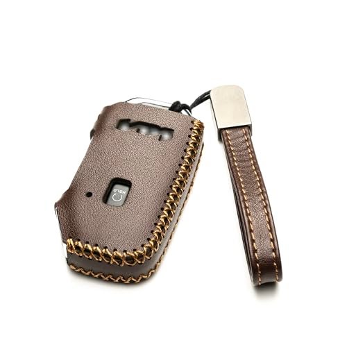 Vitodeco Genuine Leather Smart Key Fob Case Compatible with KIA Soul, Seltos, Sportage, NIRO, Sorento, Telluride, Rio, Forte, K5 2022-2025 New Emblem (5-Button, Brown) - Image 2