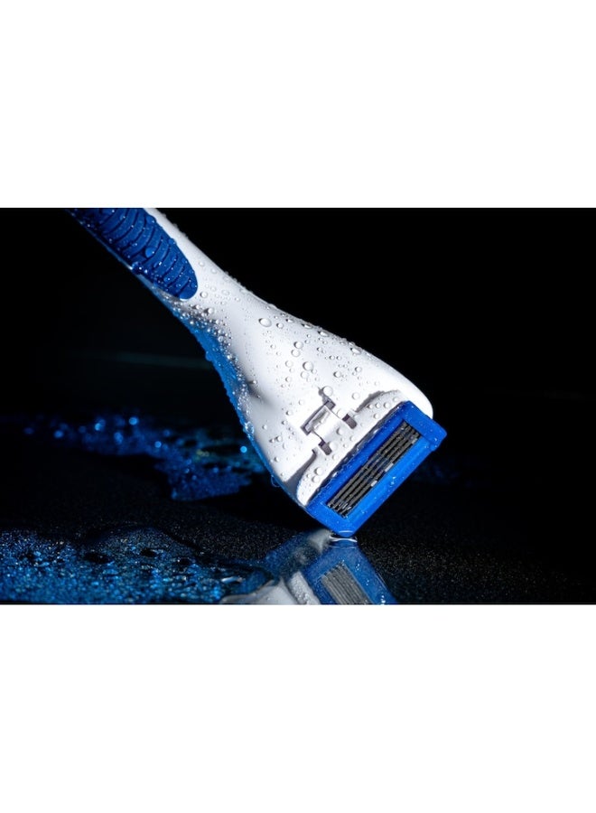 ماكينة حلاقة ذكية متصلة بالماء مع خرطوم - أزرق وأبيض - تصميم مريح للحلاقة الرطبة - Image 3