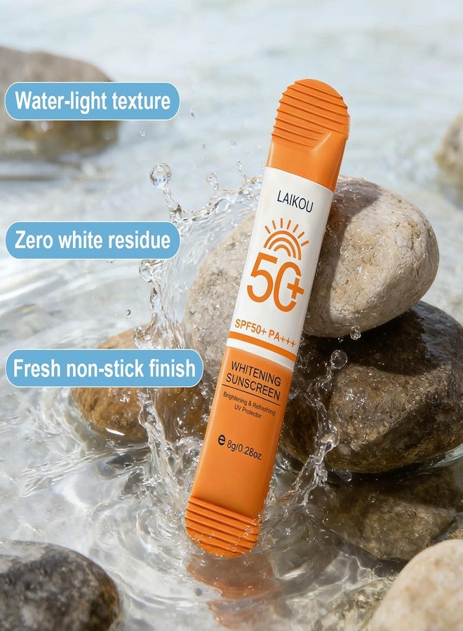 Okerker عبوة من 20 عبوة صغيرة للسفر من واقي الشمس بعامل حماية SPF50+ PA+++ - واقي شمس صغير الحجم للوجه والجسم، خفيف الوزن وغير دهني، مقاوم للماء، مناسب للرياضات الخارجية وهدايا الحفلات، 0.28 أونصة/عبوة - Image 5