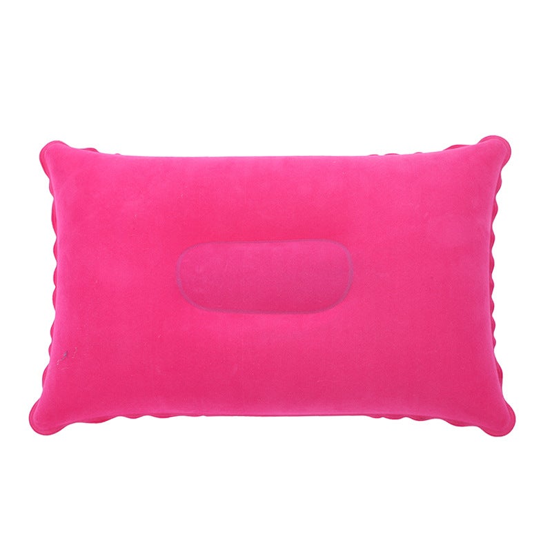 Portable Inflatable Travel Pillow for Outdoors rose red 