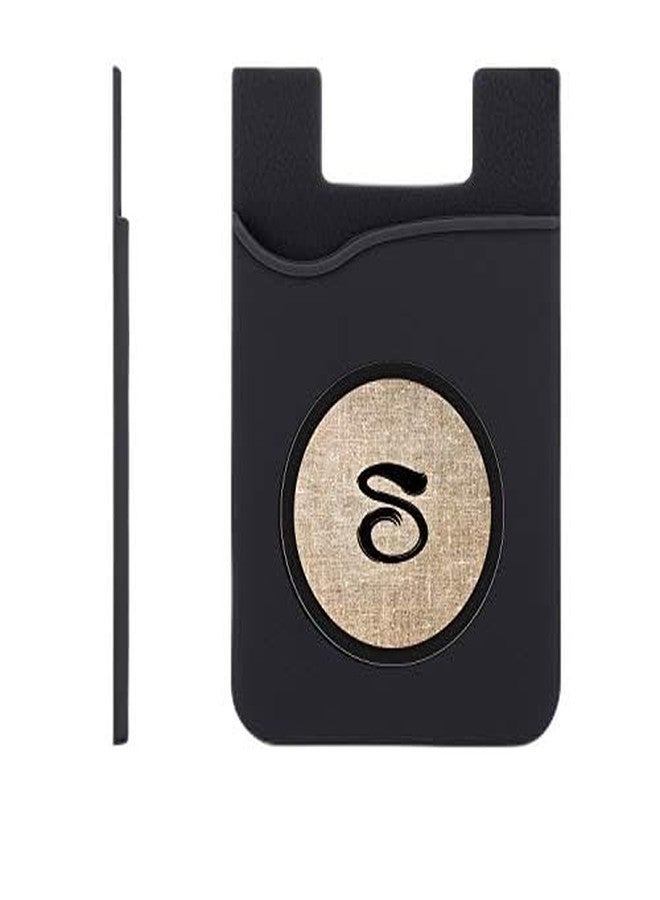 Plan To Gift Set of 3 Cell Phone Card Wallet, Silicone Phone Card Id Cash Wallet with 3M Adhesive Stick-on Alphabet S Cloth Texture Printed Designer Mobile Wallet for Your Phone & Tablet - Image 1