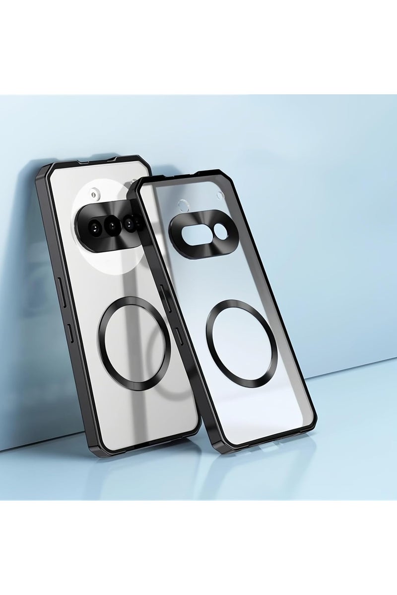 general Case compatible with Nothing Phone (3a) 2025 Magnetic case, matte semi-transparent shockproof and drop-proof case Metal camera protection cover, with Mag-Safe charger