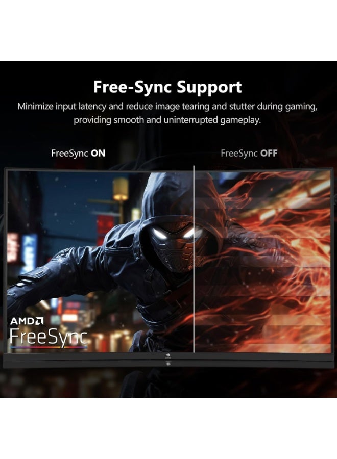 Z-EDGE 32-inch Curved Gaming Monitor - 16:9 Full HD 1920x1080, 240Hz High Refresh Rate, 1ms Ultra - Fast Response Time, Frameless, AMD FreeSync Premium - DisplayPort & HDMI Ports - Image 4