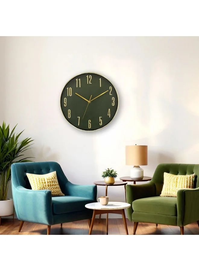 DANUBE HOME Danube Home Sansa Pp Number Wall Clock - Green 30X30X4 Stylish Wall Decor Modern Aluminum & Plastic Design Perfect For Home Decor Unique Green Clock Decorative Home Accessories