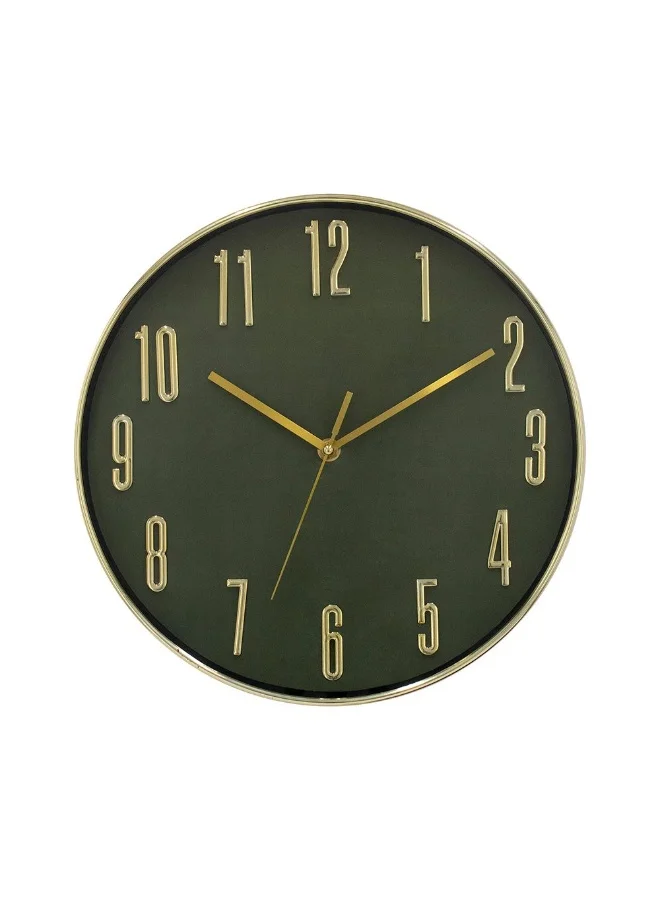 DANUBE HOME Danube Home Sansa Pp Number Wall Clock - Green 30X30X4 Stylish Wall Decor Modern Aluminum & Plastic Design Perfect For Home Decor Unique Green Clock Decorative Home Accessories