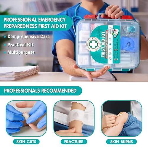 General Medi 420 Pieces Professional First Aid Kit - HardCase First Aid Box - Contains Premium Medical Supplies for Travel, Home, Office, Vehicle, Camping, Workplace & Outdoor - Image 5