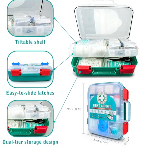 General Medi 420 Pieces Professional First Aid Kit - HardCase First Aid Box - Contains Premium Medical Supplies for Travel, Home, Office, Vehicle, Camping, Workplace & Outdoor - Image 4
