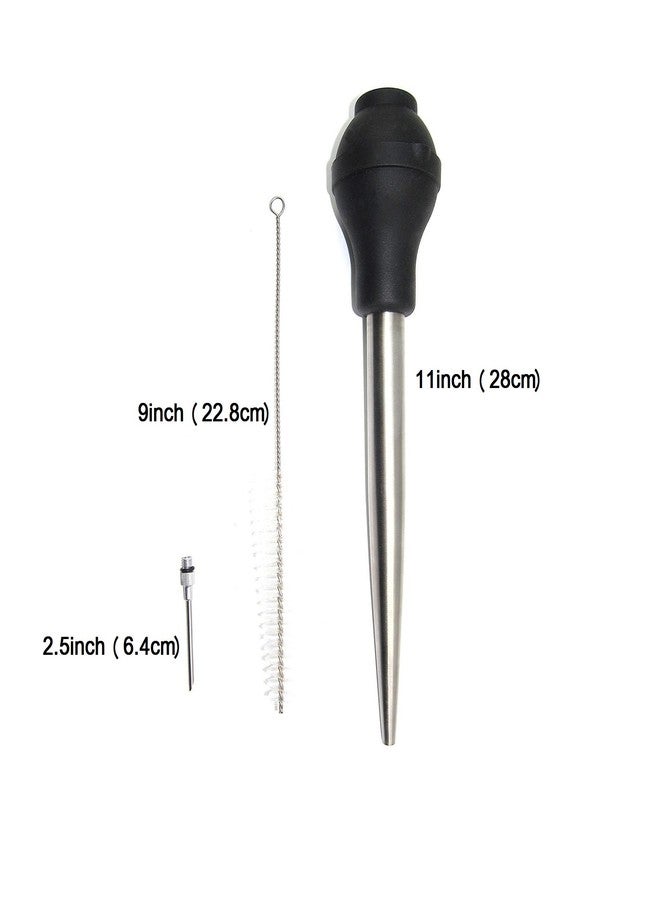 روكا محقنة ديك رومي من الفولاذ المقاوم للصدأ، مصنوعة من السيليكون الغذائي المقاوم للحرارة العالية، مزودة بإبرة وفرشاة لحقن الزيت، سهلة التنظيف. - Image 5