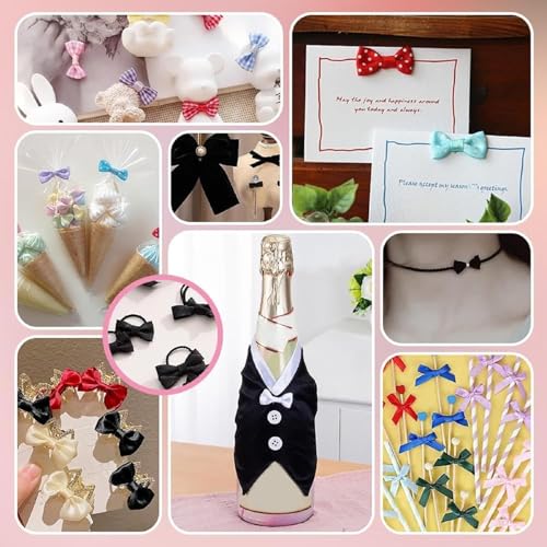 Neobaby Multipurpose Decorative Ribbon Bows for Crafts, Tiara, Headbands, Hair Accessories etc (3 cm, Random Designs, 100 Pieces) - Image 2