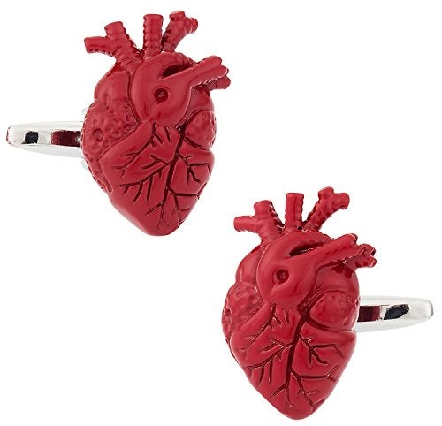 Cuff-Daddy Red Heart Anatomy Doctor Surgeon Cufflinks with Presentation Gift Box | Medical Anatomical Cuff Links Doctor Jewelry - Image 1