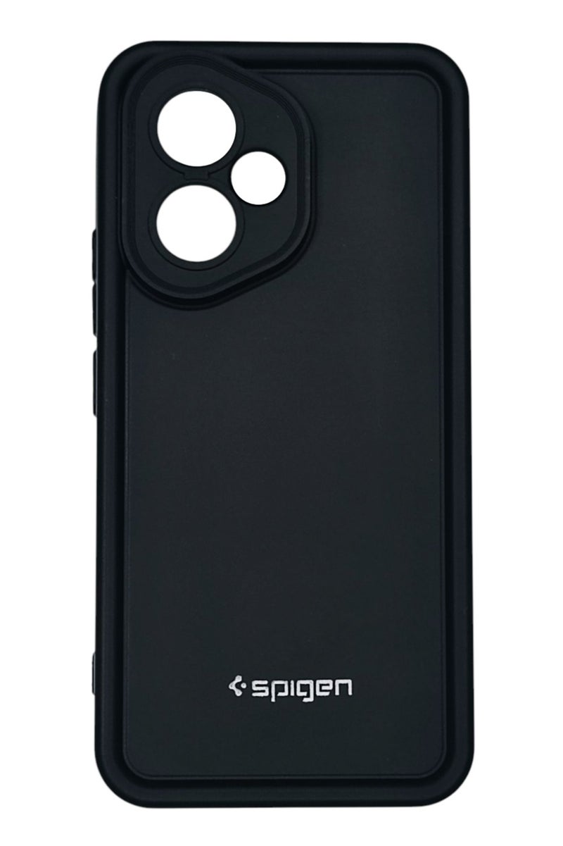 سبايجن جراب سيليكون و حامي للكاميرا لهاتف Honor 400 - أسود