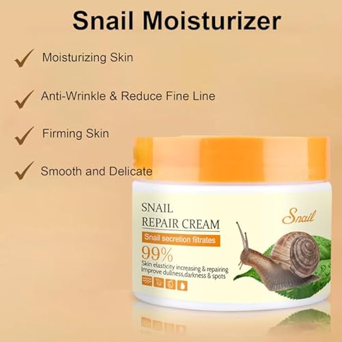 Rosarden Snail Repair Cream, Snail Moisturizer with Snail Secretion Filtrate, Repair Damage Skin, Ruduce Fine Line, Hydration Snail Face Cream for Dry Skin, Snail Mucin Essence for Women Skin Care - Image 4