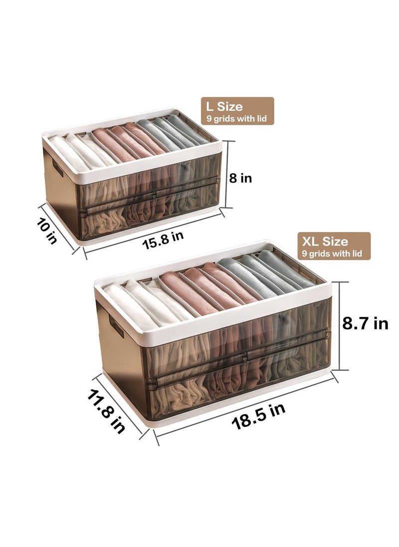 Generic Wardrobe Storage Bin Clothes Storage Organizer Underwear Drawer Organizer Stackable Plastic Storage Bin For Closet Slideable Drawer Clothes Organizer Box  - Image 5